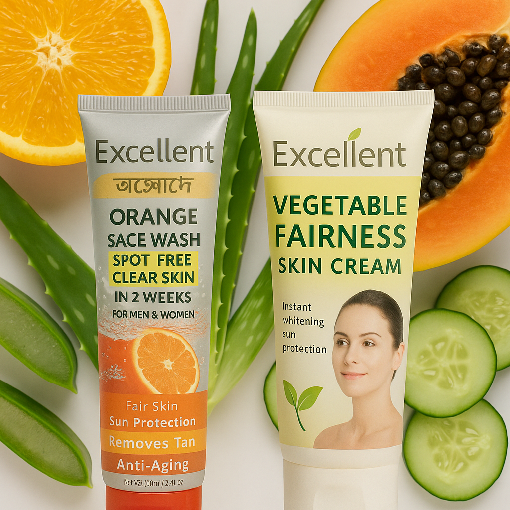Orange Face Wash & Vegetable Fairness skin Cream (Combo)